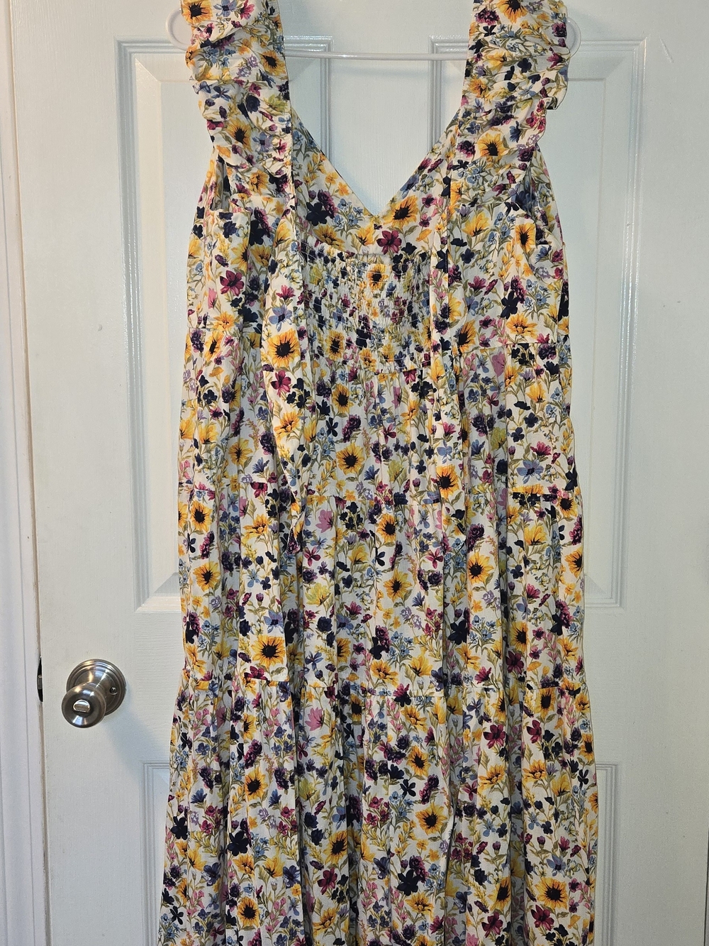 Old Navy Floral Tiered Midi Skirt - Yellow & Multi (NOWT) - Picture 3 of 5